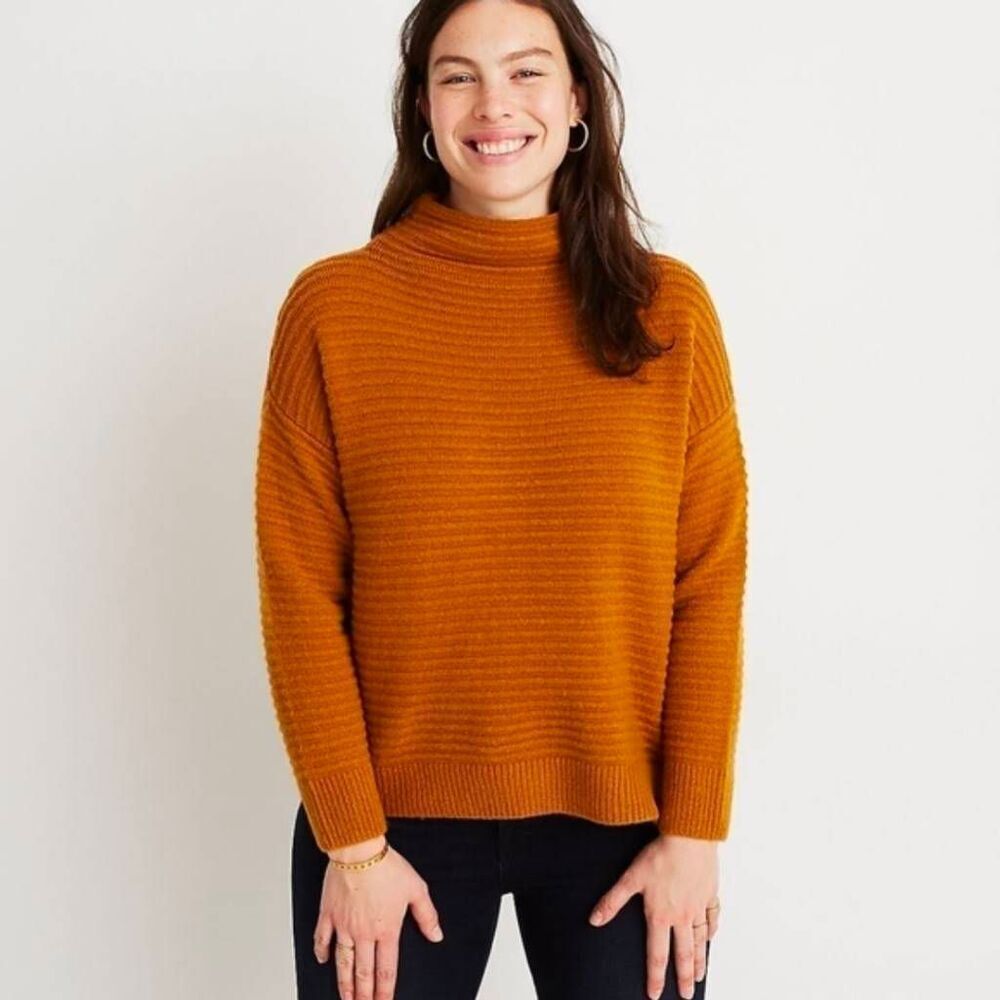Madewell Belmont Wool Blend Ribbed Mock Neck Sweater Sz. XS